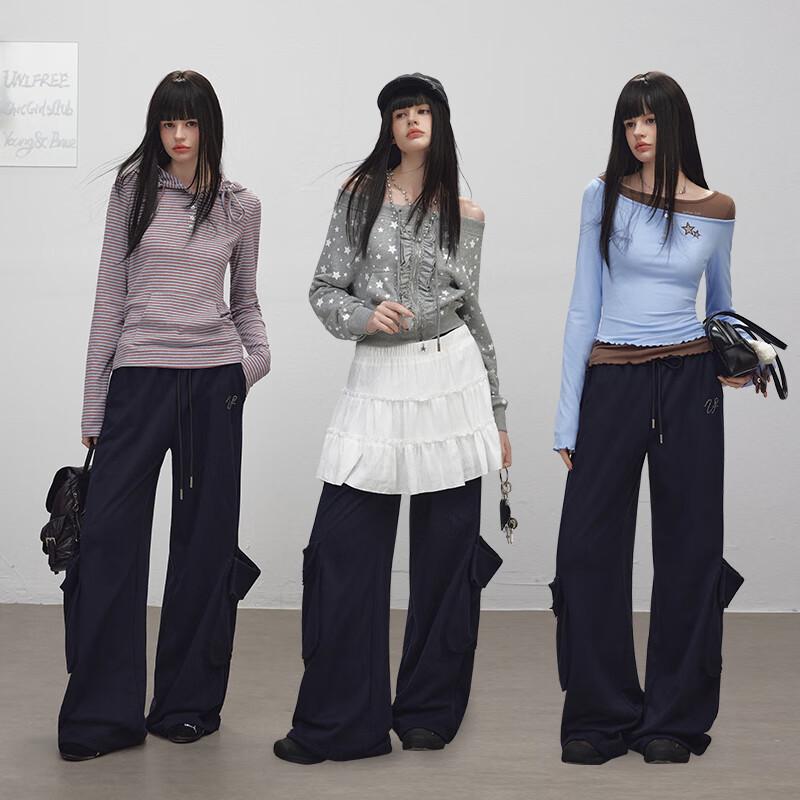 UNIFREE Women's American Retro Loose Cargo Sweatpants