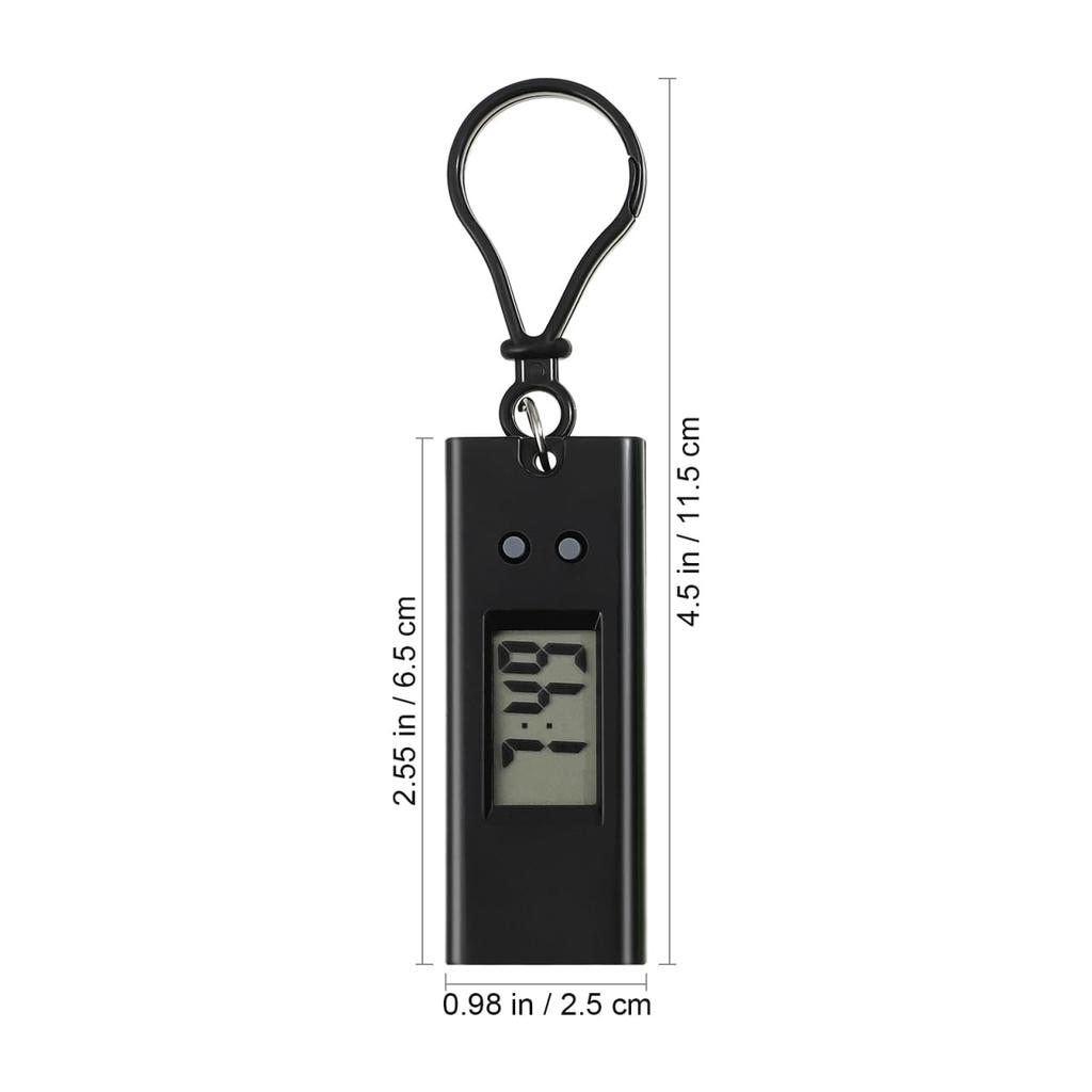 POPETPOP Keychain Digital Watch, Easy To Read, for Shoulder Bags, Backpacks, and Hiking Bags, Set of 5 (Random Colors)