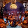 Men's Halloween Print Round Neck Long Sleeve T-Shirt
