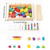 Geometric Color Shape Cognition Toys Interactive Wooden Beads Sequencing Toy  Kindergarten Kids