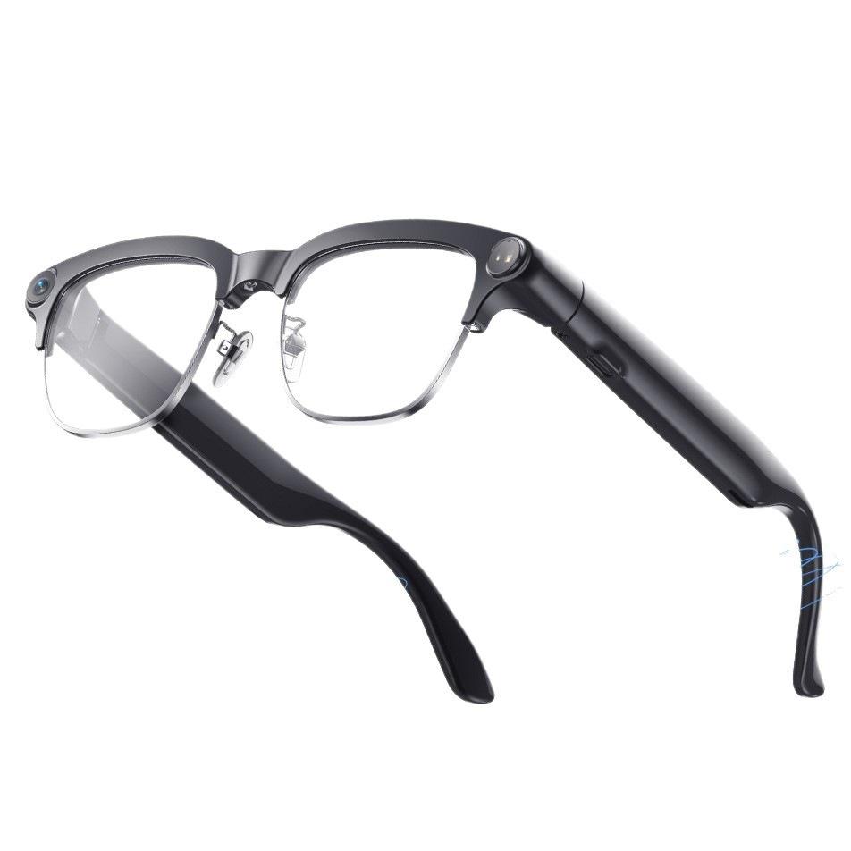AI Smart Glasses with Metal Frame: 800W Camera, Video & Photo, Voice Recording, Translation, Music
