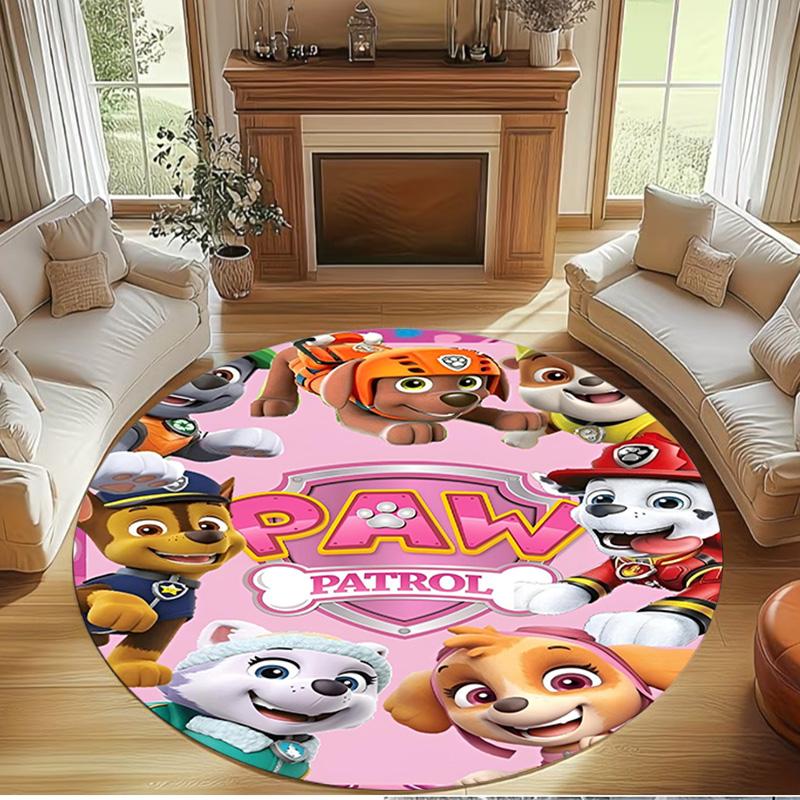 PAW Patrol Print Round Rug, Washable Floor Carpet, For Entryway Dorm Laundry Room Office Study, Home Decor Birthday Christmas Gift