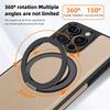 For iPhone 16 Pro Max Case with Ring Kickstand Compatible with MagSafe PU Leather Back Cover