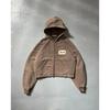 American Streetwear 3D Print Zip Y2K Hoodie Jacket Men Women