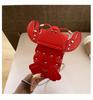 Funny Crayfish Shape Pu Shoulder Bag For Women Summer Red Phone Bag Girls' Chain Small Crossbody Bag