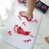 Footprint Pattern Blood Bathroom Door Mat Halloween Decorations Easy To Maintain