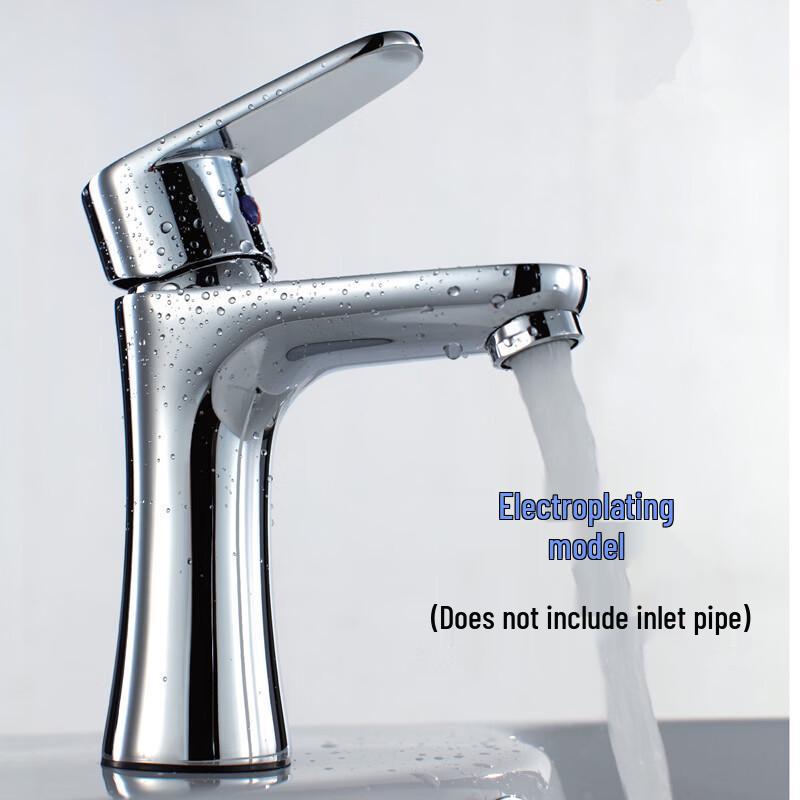 Electroplated 304 Stainless Steel Basin Faucet - Hot/Cold Single Hole