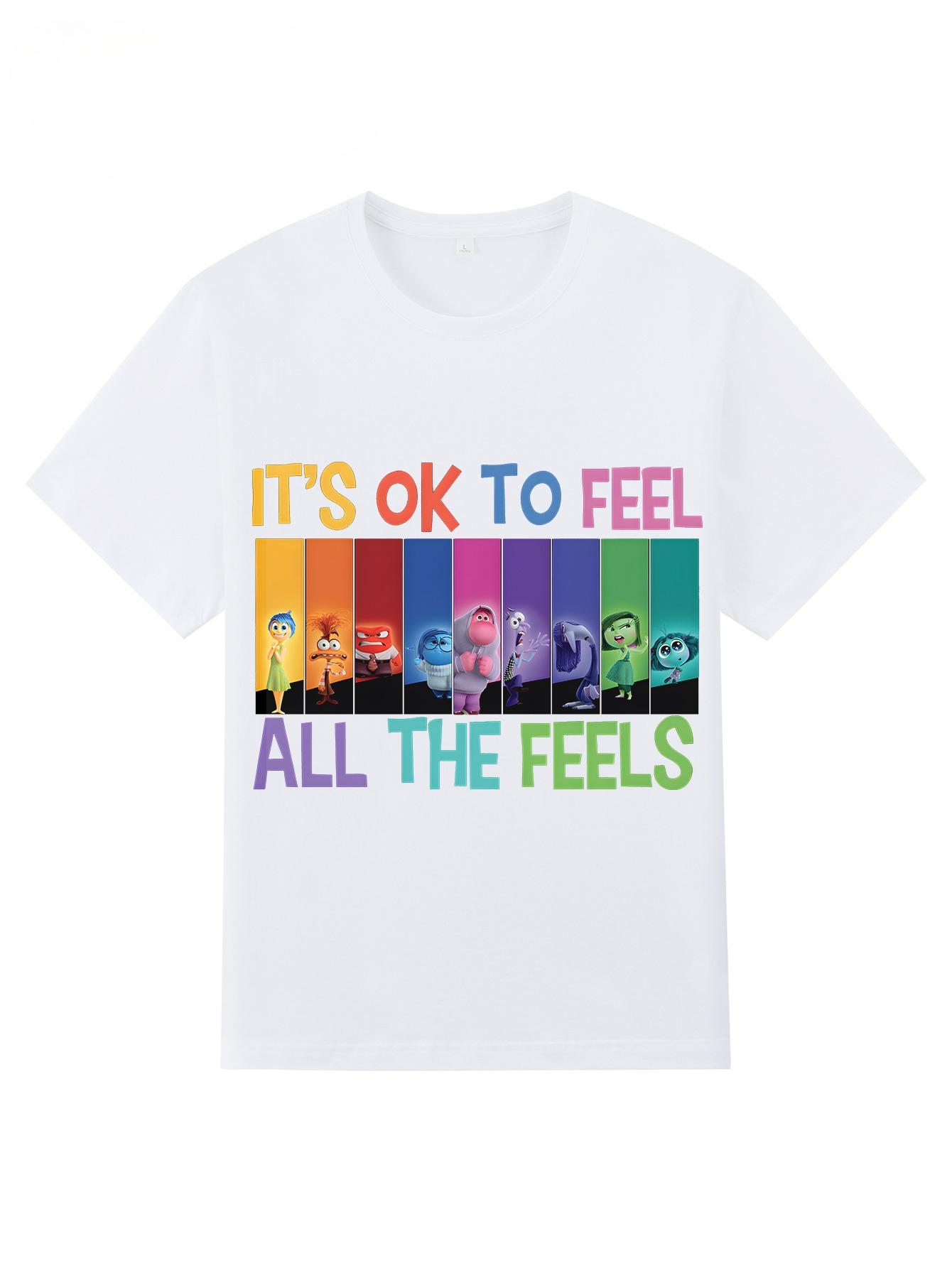 

Inside Out 2 Emotional Journey Summer Cotton Round Neck Short Sleeve Womens Tshirt Pattern Tshirt Clothing Comfortable 4XL