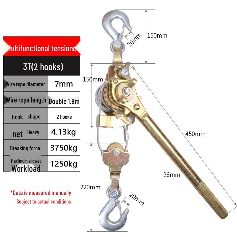 Chenghua Julii Multifunktionaler Ratsche Stahlseilgreifer Spanner für Elektriker