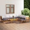 Day and Night - Day and Night Garden Furniture 11 Pieces with Cushions Solid Acacia Wood