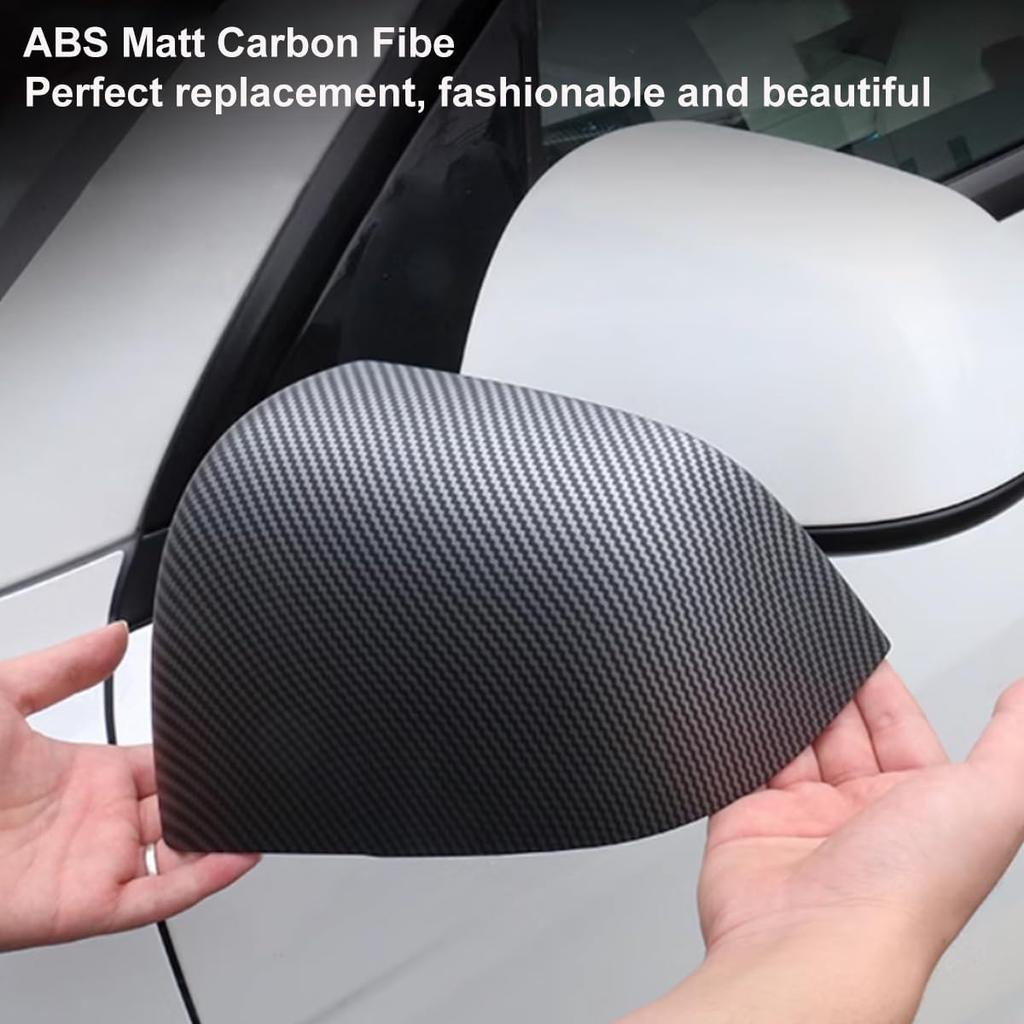 Side Mirror Cover Replacement for Tesla Model Y 2020 2021 2022 2023 2024 Outside Rearview Mirror Cap Exterior Accessories ABS Matte Carbon Fiber