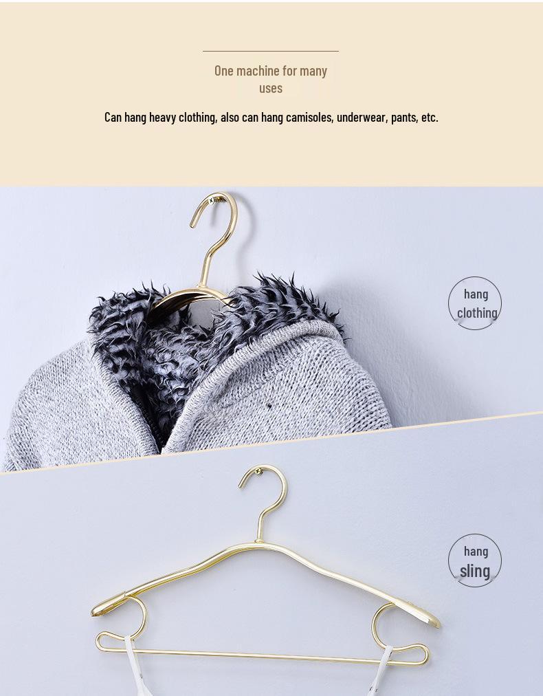 Aluminum Alloy Non-Slip Clothes Hanger with Hook: Traceless, Thickened, and Anti-Bump Design for Home Use