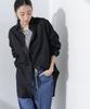Nano Universe Linen Basic Wide F Anti-Smell Shirt, Women's, 010, Black, 673-5120309