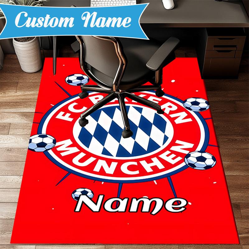 Custom Name Munich Crest Rug Game Carpet, Floor Mat for Bedroom Living Room Entryway Rug, Home Decor Idea Gift for Christmas birthday
