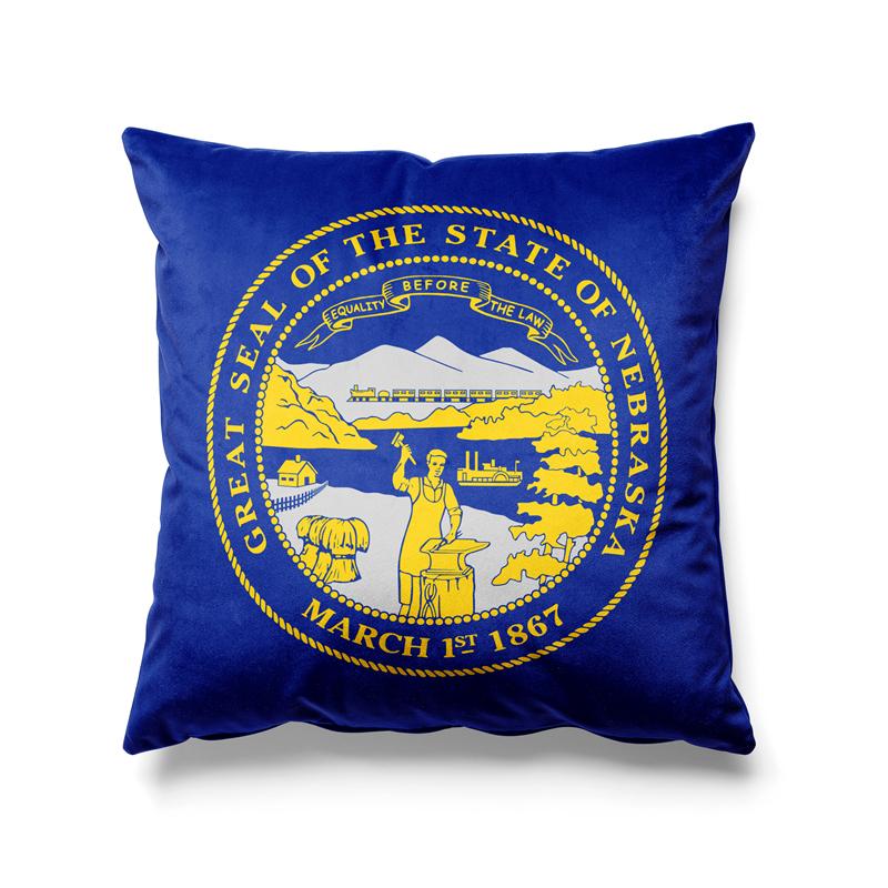 Aertemisi 18'' x 18'' Nebraska Square Throw Pillow Cushion Covers Cases Pillowcases for Sofa 45cm x 45cm