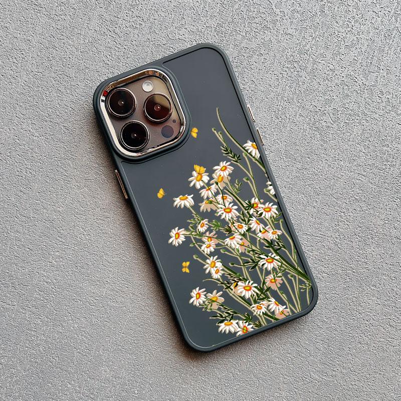 Flower Luxury Silicone Phone Case For  iphone 13 12 Pro Max 15 7 8 plus X XR XS 11 14 Pro Max Shockproof Soft Shell Cover Fundas