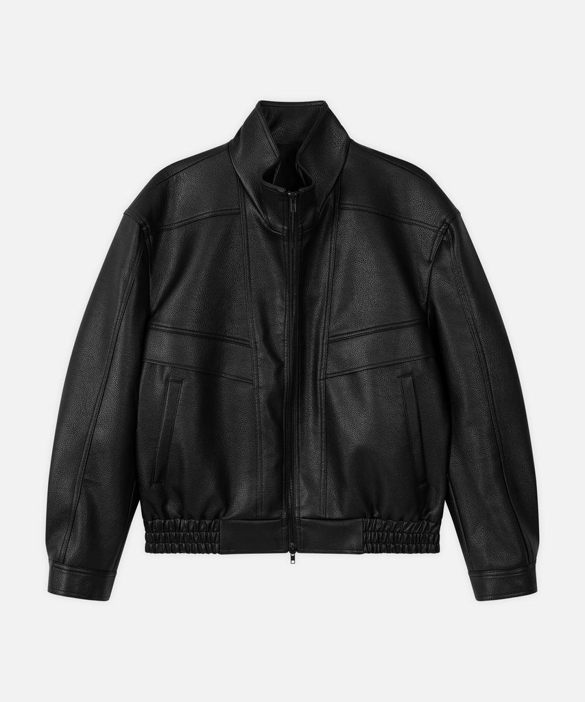 DRAW FIT Ackermann High-Neck Leather Bomber Jacket [Black]