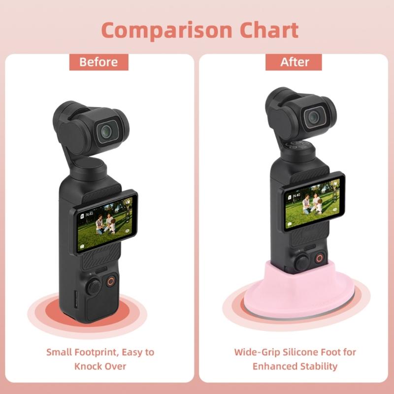 Adjustable Silicone Camera Holder Desktop Mount for Pocket 3 Cameras Stable For Vloggings Content Creation