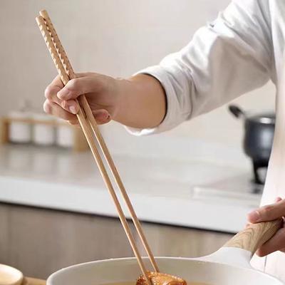 Japanese Extra Long Wooden Chopsticks Polished Beech Wood Fired Food Noodle Anti-slip Chopsticks Cooking Tools Outdoor Tableware