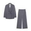Spring 2025 Women's European & American Style Padded Shoulder Suit Jacket with Casual Pants
