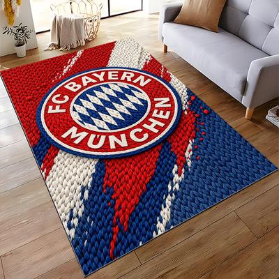 FC Bayern Munich Logo Themed Non-slip Rug Suitable for Living Room and Bedroom Sofas