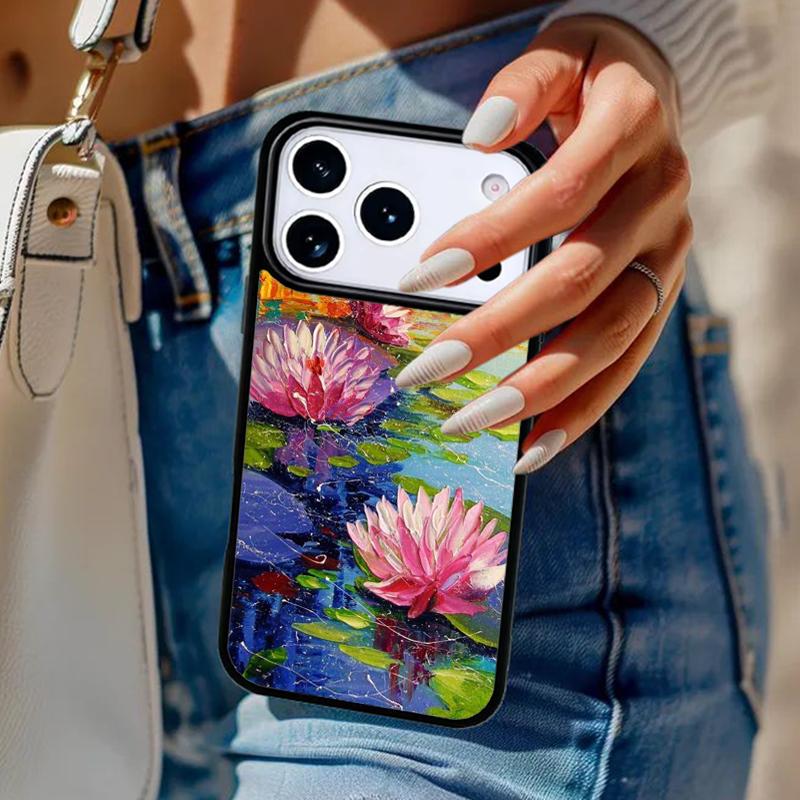 Summer Lotus Phone Case For iPhone 17 Air 14 15 13 12 Max Cover For Apple 16e 11 Pro Max Plus Coque