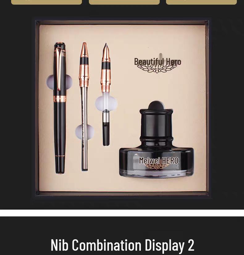 Hero 849 Multi-Purpose Calligraphy Gift Set: High-Grade Fountain Pen for Business, Office, and Writing Practice, Ideal for Men and Women.