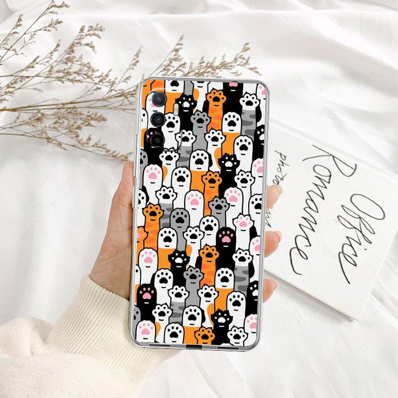 Cat Kitten Cute Transparent Phone Case for Samsung Galaxy A04 A04S A14 A23 A34 A54 M23 M33 M52 M53
