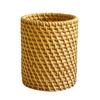 Huaqianguhh Faux Rattan Pen Holder, Woven Style Makeup Brush Boho Desktop Organizer, Multi-functional Resin Pencil Cup for Home Office