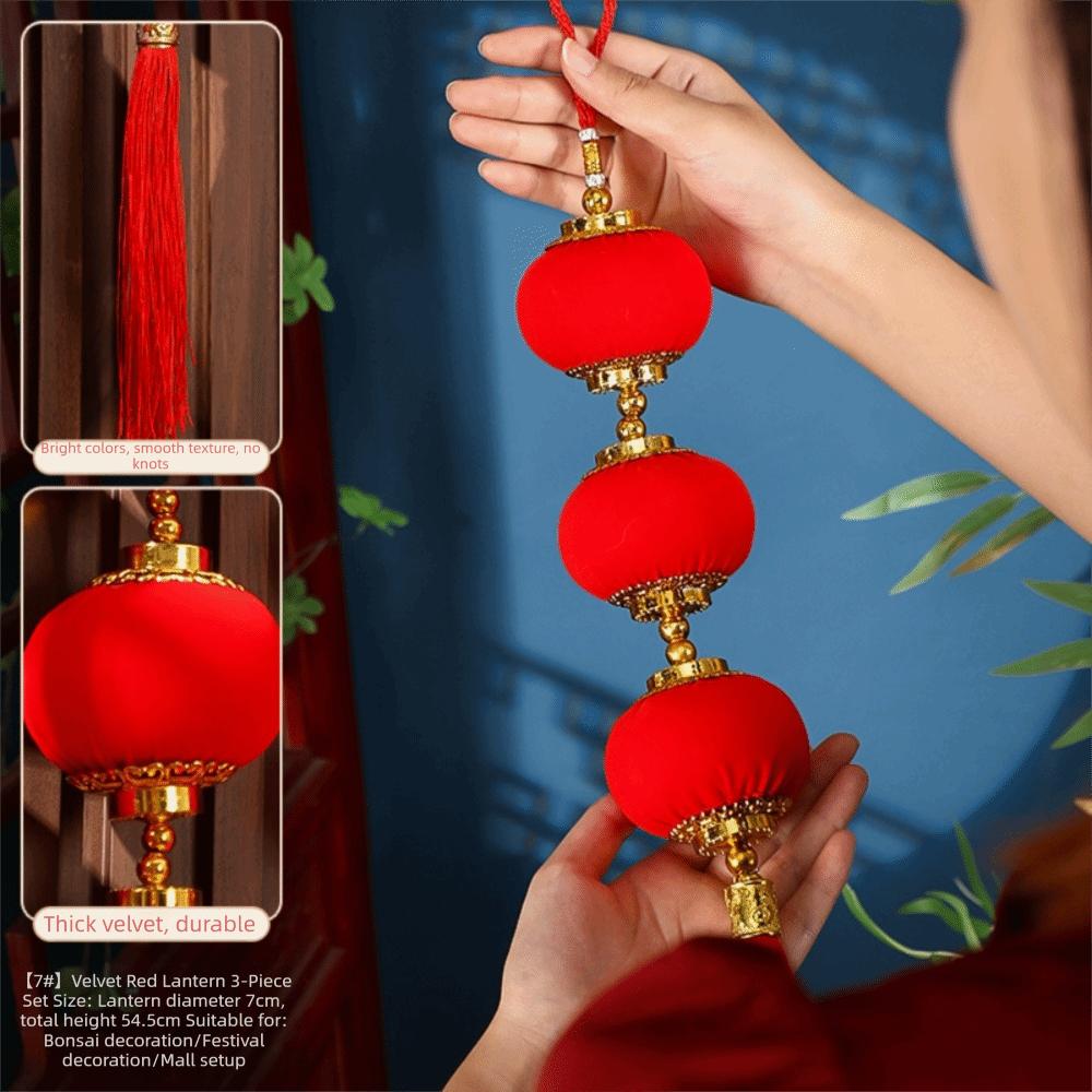 

Chinese Style New Year Lantern String Traditional Fu Character Door Lantern Pendant Handmade with Tassels