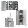 Bathroom Furniture Set 4 pcs Grey Sonoma Engineered Wood and Glass