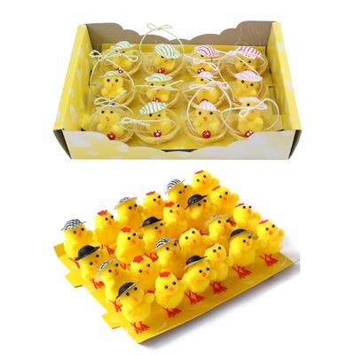 Velikonoční Mini Nadýchaná Kuřátka Balení 12/24 Kuřecí Hračka-Překvapení pro Plnění Dortů Ozdoby Velikonoční Párty Dekorace Dětská Hračka