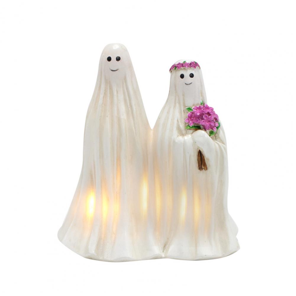 

Halloween Ghost Bride Groom Decoration Halloween Night Light Spooky Halloween Glowing Ghost Bride Groom Statue Set