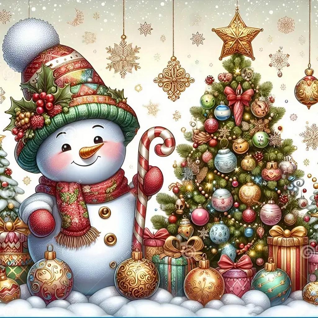 DIY Full Round Diamond Painting Cross Stitch Merry Christmas Santa Claus Snowman Home Decoration Arts Diamond Painting 5d Diamond Art Painting