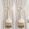 2PCS Minimalist Light Luxury Curtain Tiebacks, Tassel Woven Rope Buckle for Home Decor, Adjustable Drapes Holder