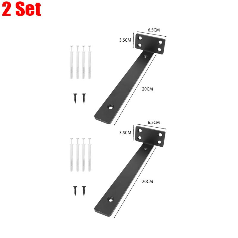 Metal Floating Shelf Brackets Heavy Duty 90 Degree Support Bookshelf Holders L-shape Partition Wall Shelves Bracket with Screw