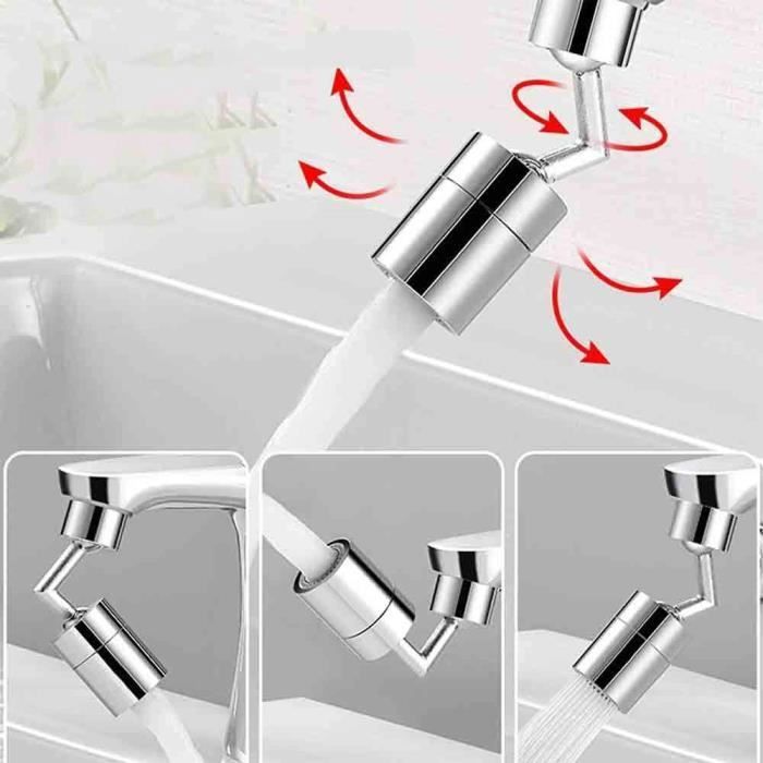 Set mit 2 universellen Spritzschutz-Wasserhähnen - 720° Drehung - 4-lagiger Feinstfilter