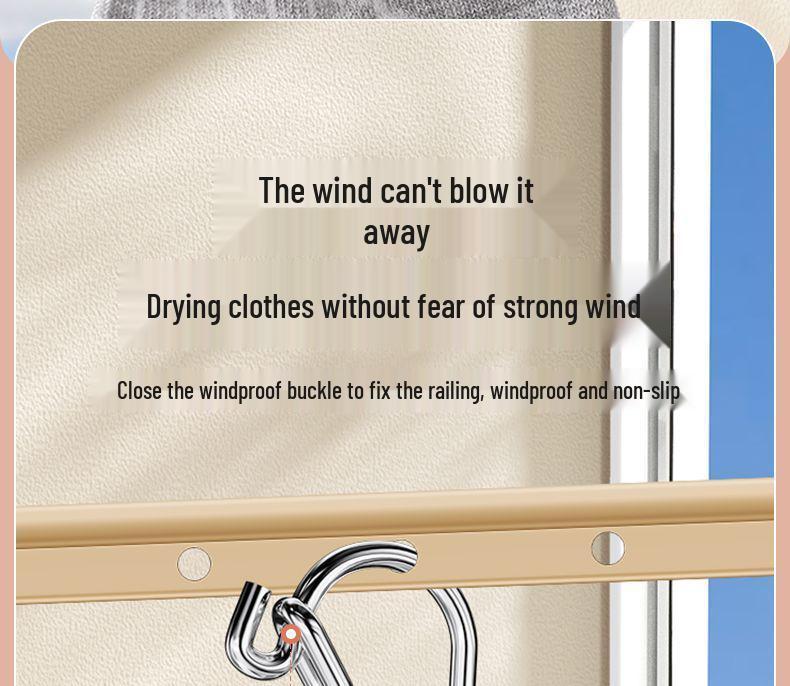 Steel Rack Drying Windproof Stainless With 24 Clips Multifunctional Clothes And Sock Hanger