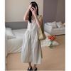 Korean Chic Summer Retro Niche Drawstring Waist Slim Big Pocket Zipper Tooling Vest Dress Women