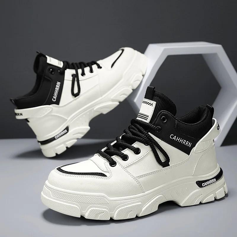 

Ботильоны для мужчин с высокой нескользящей подошвой, мужская обувь для скейтбординга, осенние кроссовки, мужская повседневная обувь, модные кроссовки, комфорт 39