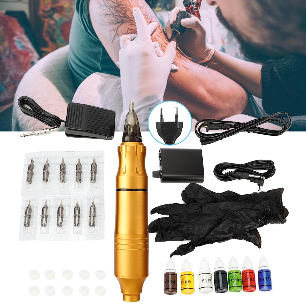 Tattoo Pen Tool Kit Tattoo Machine Liner Shader Ink Tattoo Needle Accessories Set (Gold )