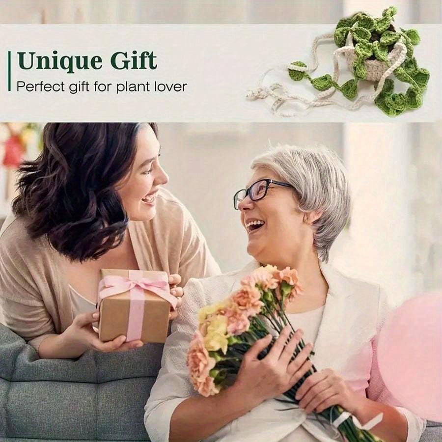 Handmade Crochet Hanging Planter For Home And Car Decoration, With Lovely Hanging Basket Of Potted Plants Ideal For Living Room, And Car Decor