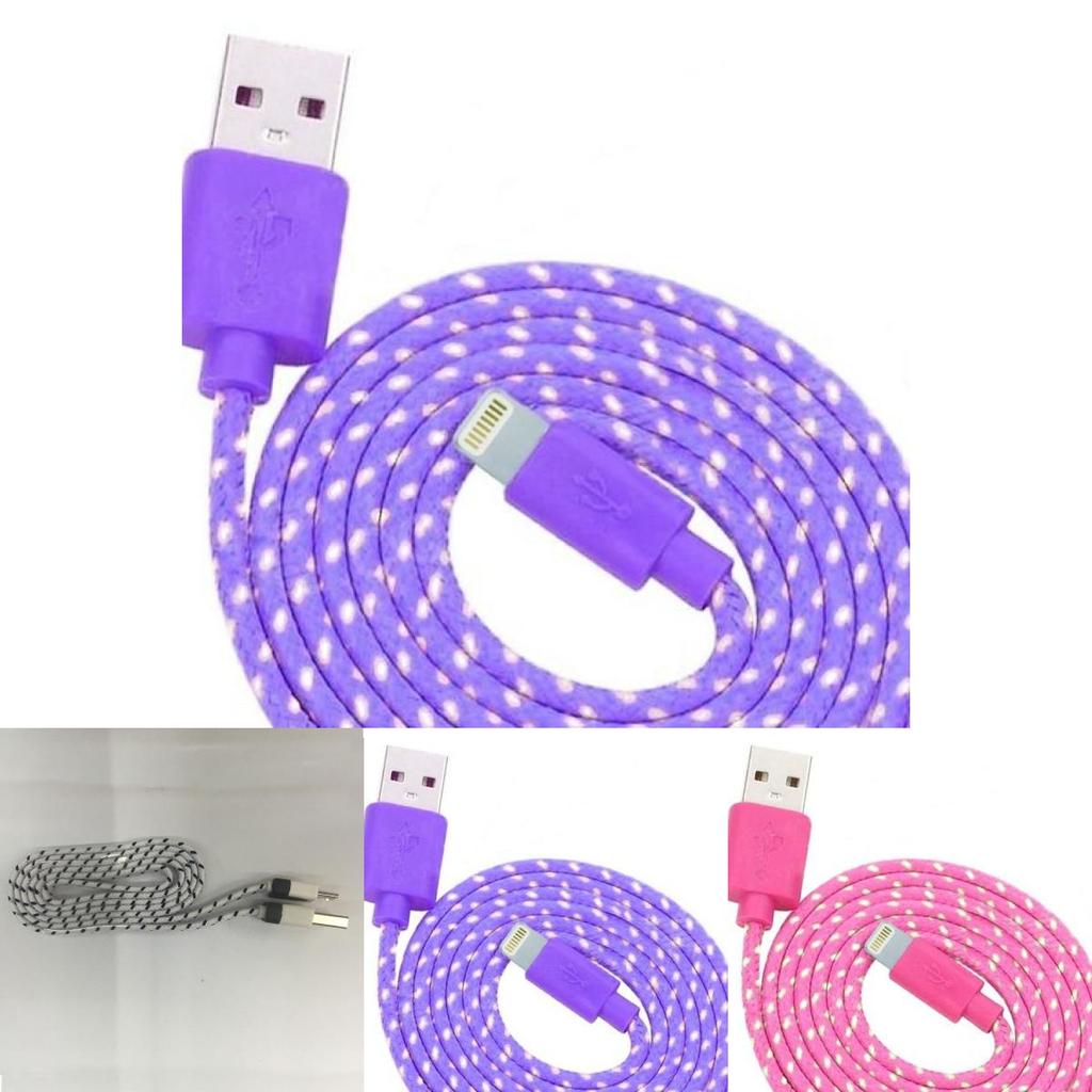 Data Line Usb Data Sync Charger Cable For Iphone Se 5 6 7 8 X Plus Colorful Woven Data Line Charger Cable