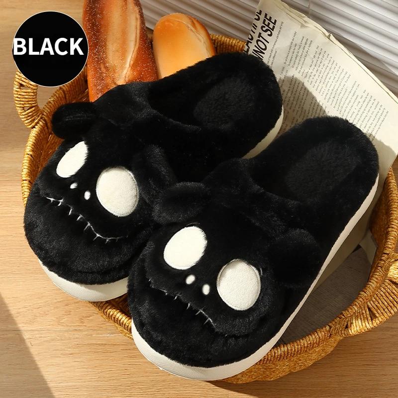 Autumn and Winter Women's Cotton Slippers 2024 New Home Floor Cotton Shoes Warm and Anti Slip Skull Head Men's Cotton Slippers