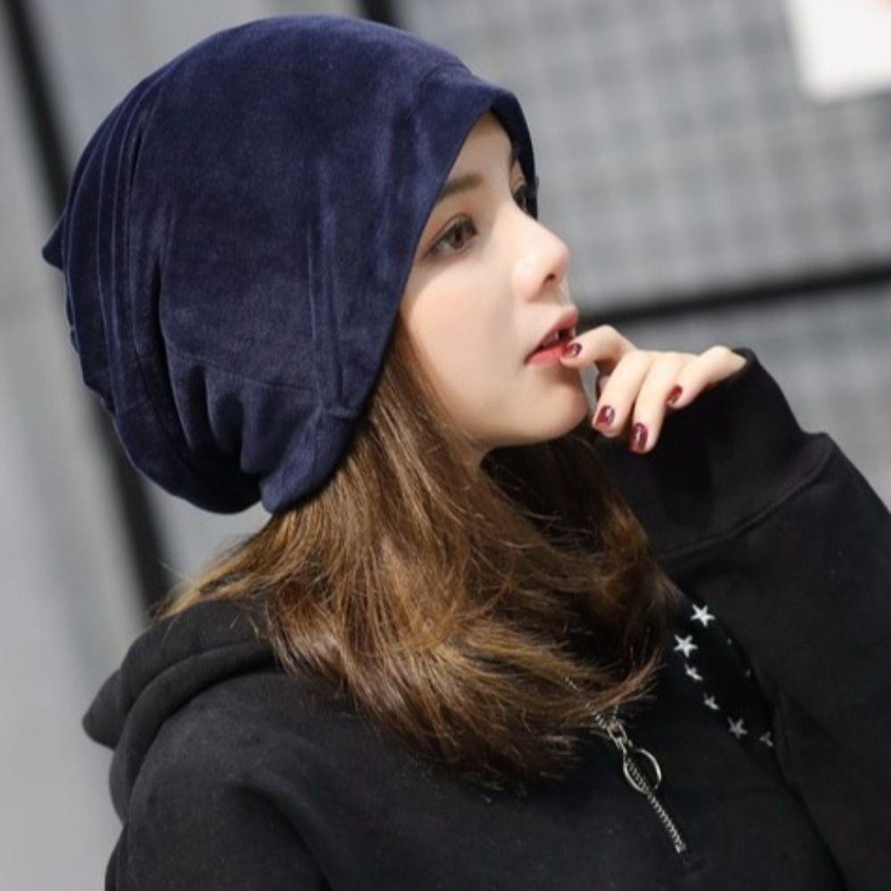 Winter Velvet Beanie Hat Slouchy Warm Running Cycling Cap Windproof Soft Sport Caps for Men Women