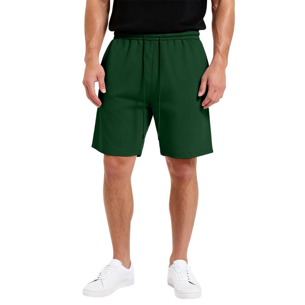 Men's Drawstring Waist Straight Wide-leg Casual Sports Shorts