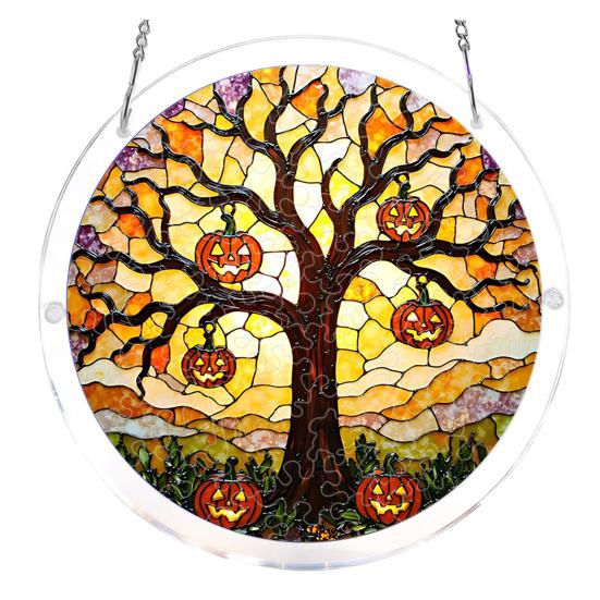 Halloween Acrylic Jigsaw Puzzle Suncatcher Stained Glass Style DIY Sun Catcher