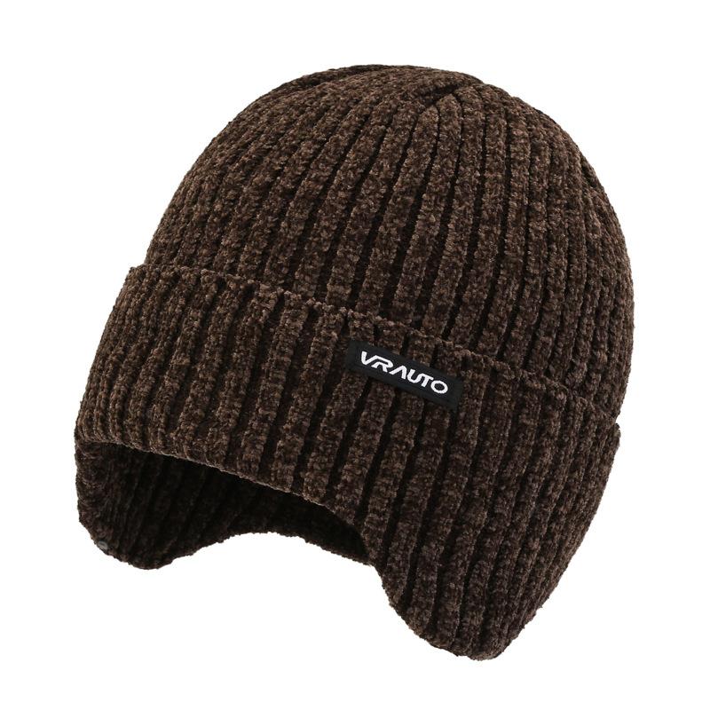 Winter Hat Men's Thickened Wool Hat Chenier Fleece Autumn and Winter Outdoor Warm Ear Protector Knitted Hat