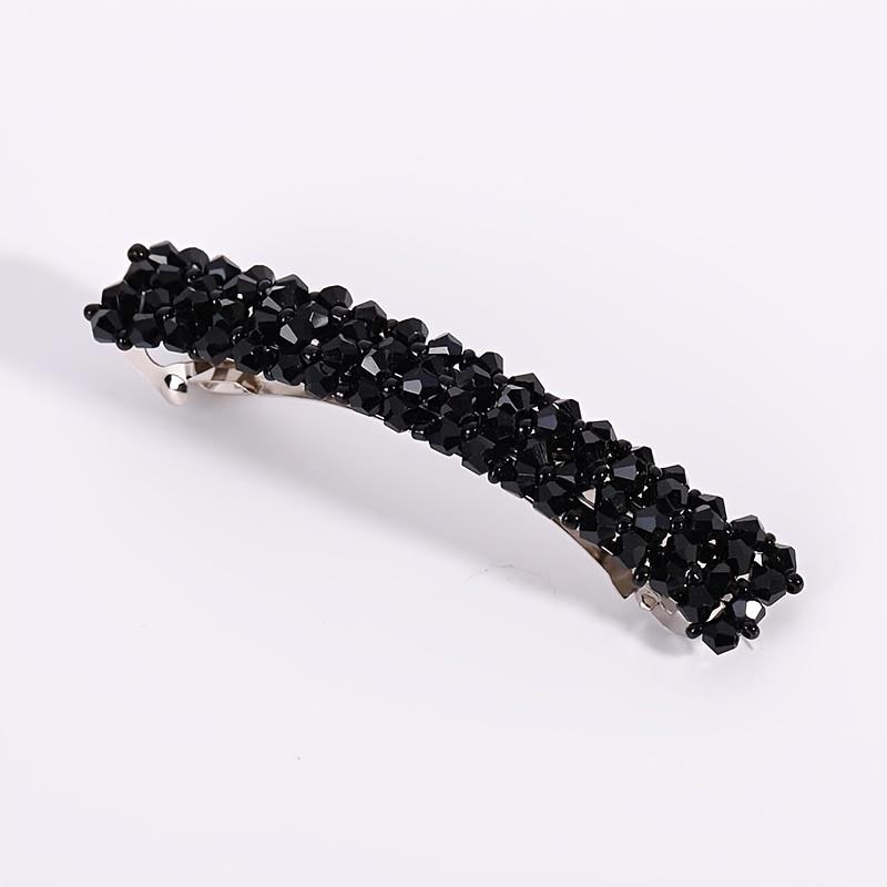 Crystal Rhinestone Hair Slide Clip - Star Shaped Plastic Barrette for Women, Shiny Bling French Hair Clasp for Fine Hair, Elegant Hair Accessory
