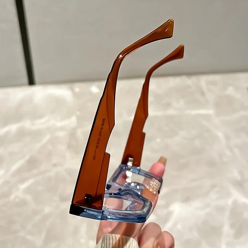 Stylish Latest Ladies Square Frame Sunglasses Simple Stylish Big Frame Sunglasses Outdoor UV400 Protection Travel Use Essential Glasses